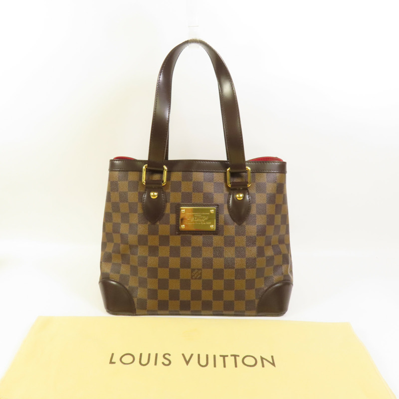 LOUIS VUITTON Damier Hampstead PM金扣手挽袋-10