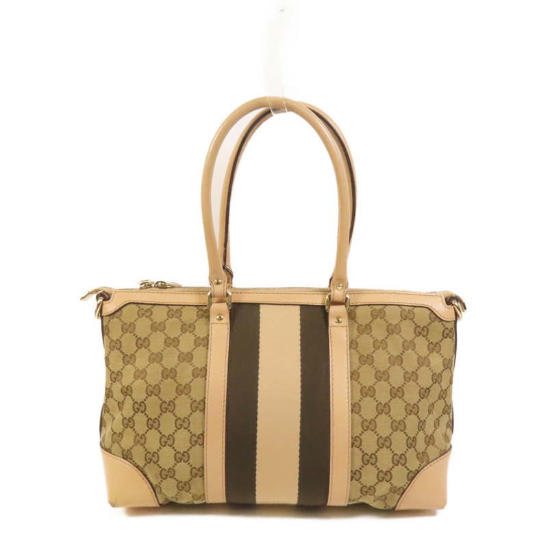 GUCCI 帆布Vintage Web GG Canvas Boston金扣手挽肩背兩用袋-1