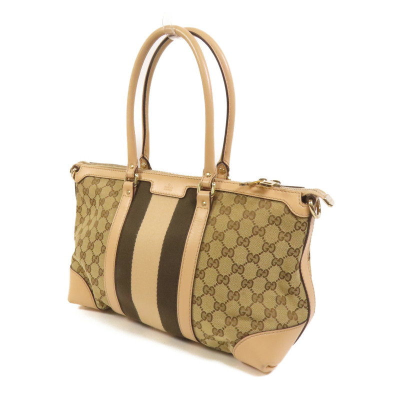 GUCCI 帆布Vintage Web GG Canvas Boston金扣手挽肩背兩用袋-2