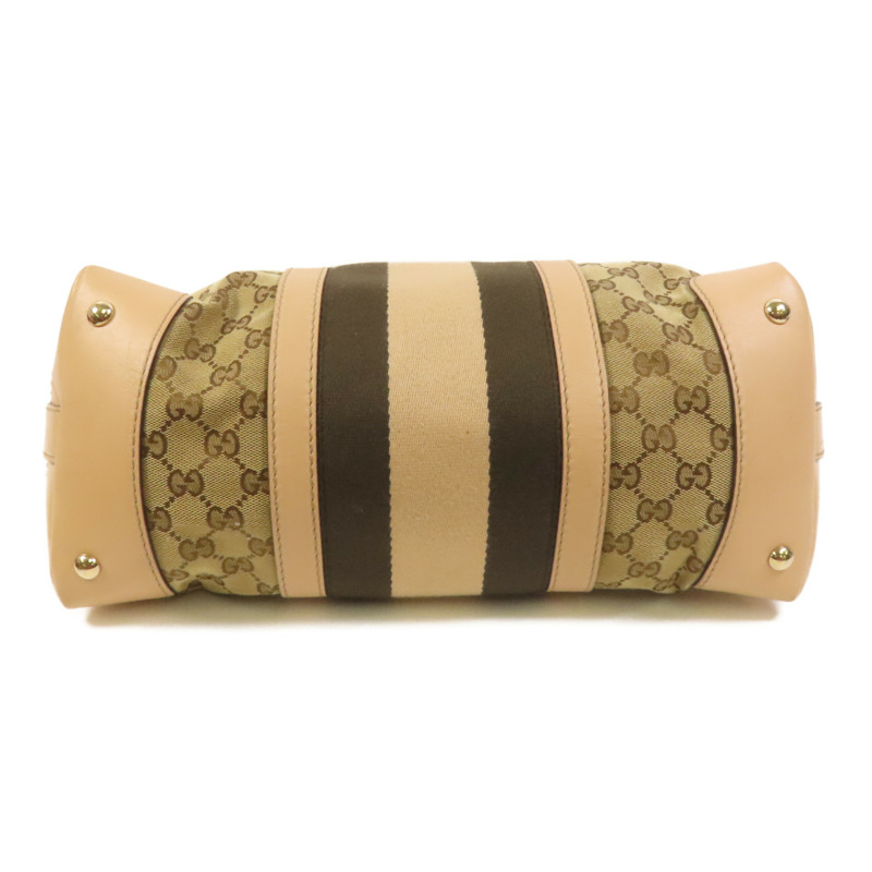 GUCCI 帆布Vintage Web GG Canvas Boston金扣手挽肩背兩用袋-3