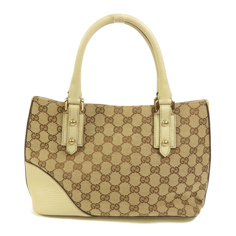 GUCCI 帆布Horsebit Tote金扣手挽袋-1