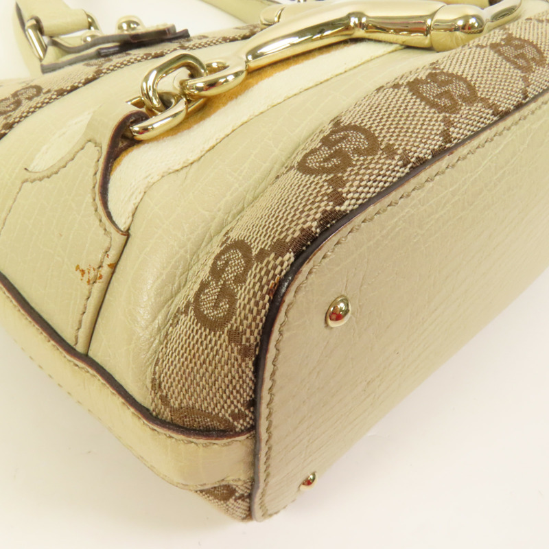 GUCCI 帆布Horsebit Tote金扣手挽袋-10