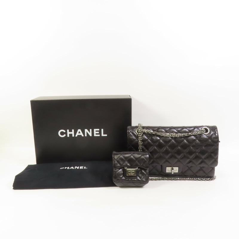 CHANEL 牛皮皮革2.55 Chain Shoulder鏈帶肩背袋-10