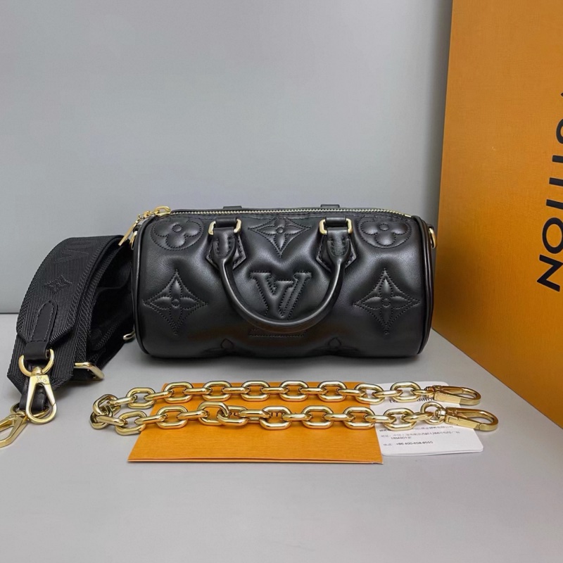 LV路易威登Papillon BB壓紋黑色全皮巴比龍 芯片-1