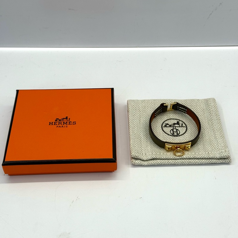 HERMES 愛馬仕 大象灰 Rivale Mini 手環 U刻-2