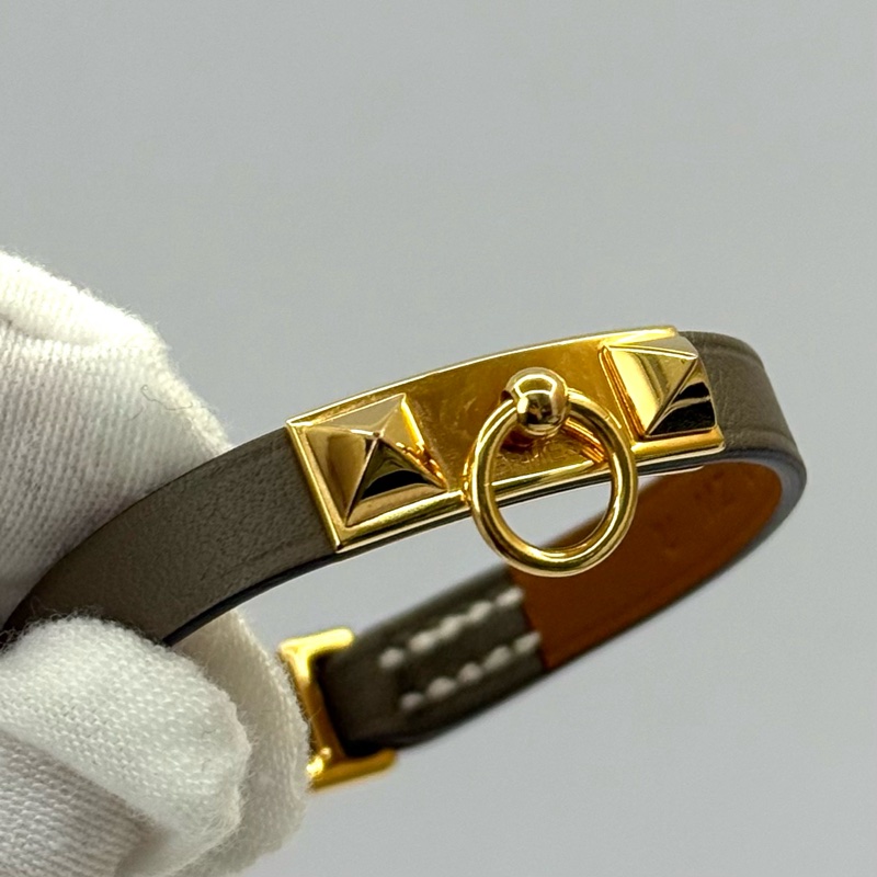 HERMES 愛馬仕 大象灰 Rivale Mini 手環 U刻-4
