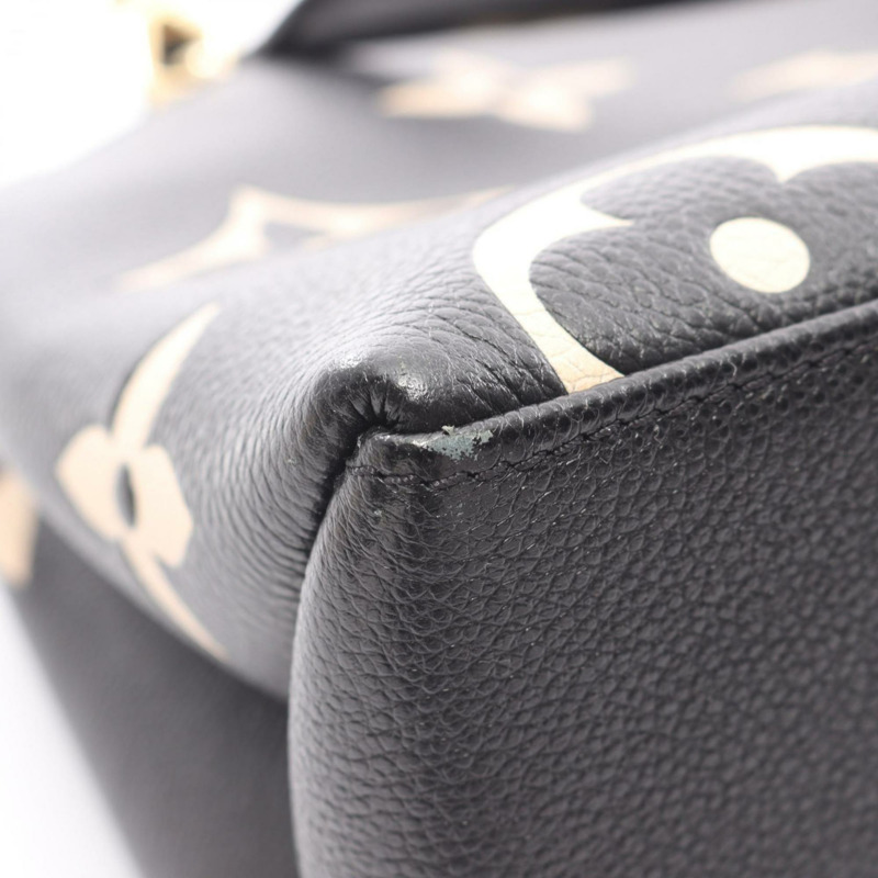 路易威登 Petit Palais PM 雙色手提包,皮革,Monogram Empreinte,女式,黑色/米色,M58913-4