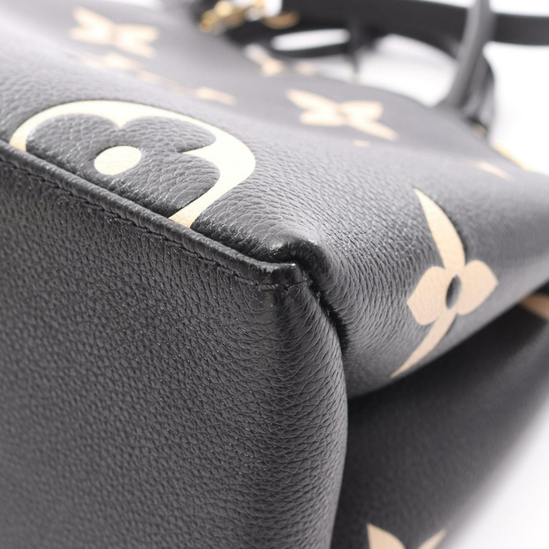 路易威登 Petit Palais PM 雙色手提包,皮革,Monogram Empreinte,女式,黑色/米色,M58913-6