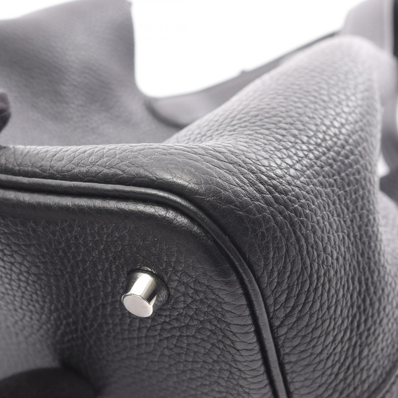 愛馬仕 Picotin Lock MM 托特水桶包,Clemence 皮革,黑色,SHW,二手。-7