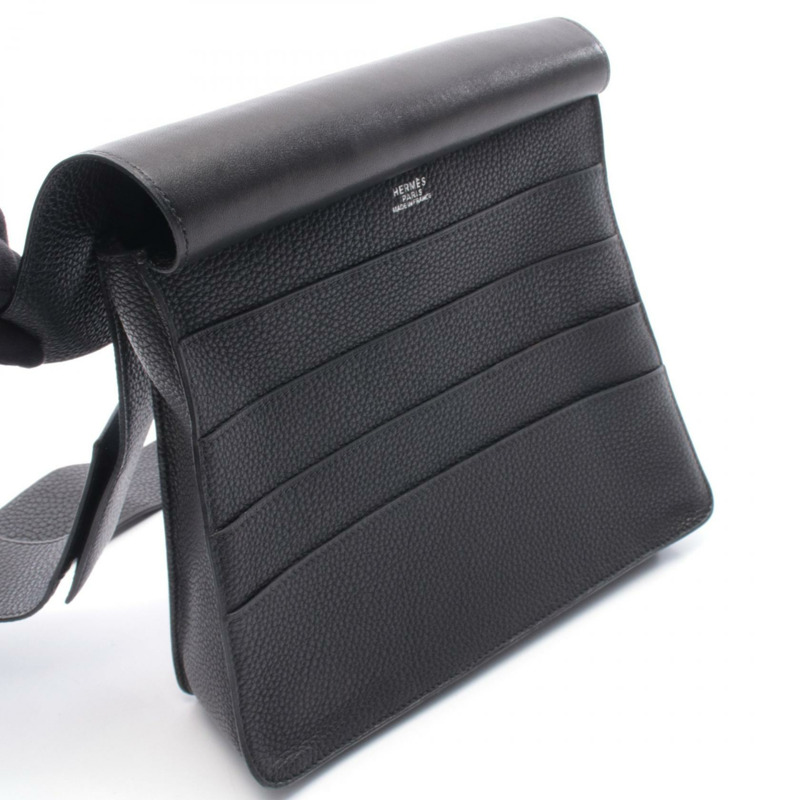 愛馬仕 Togo 皮革黑色 SHW 女士單肩斜背包 N-8