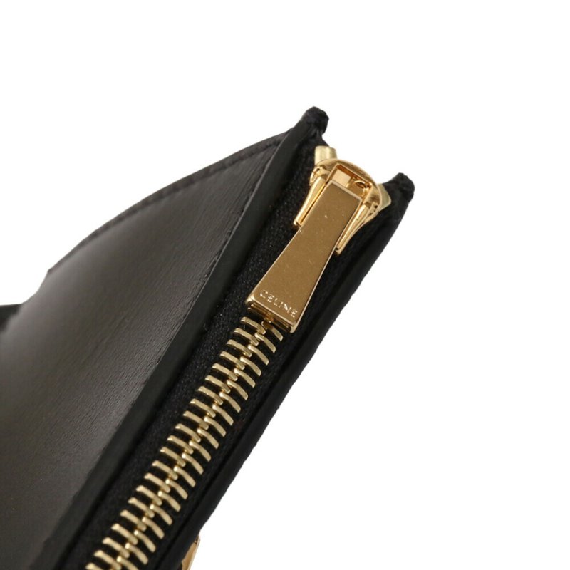 【CELINE】Nino 細搭帶 粒面牛皮 皮夾 卡夾 短夾 錢包 黑色 10M963GHH.38NO-6