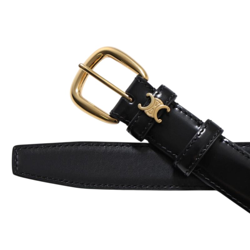 【CELINE】Vivienne Taurillon 牛皮 中號 2.5公分 腰帶 皮帶 黑色 45BNN3A01.38NO-2