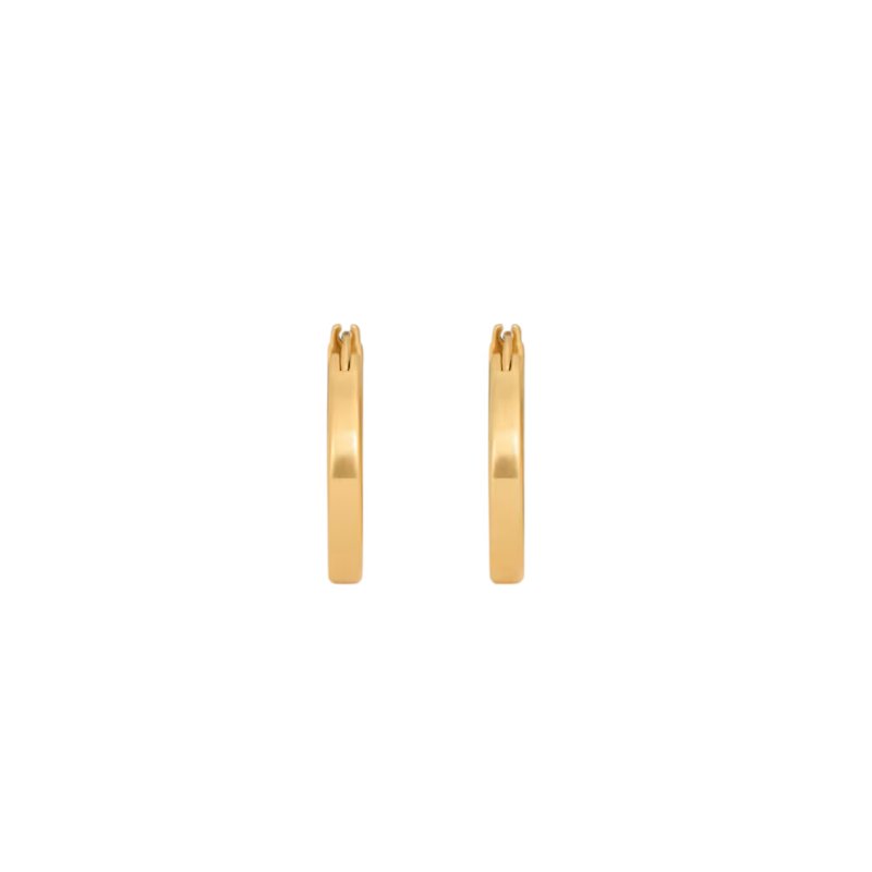 【CELINE】Disc Hoop 金色飾面黃銅 圈形 針式 耳環 B107K3F83.35OR-2