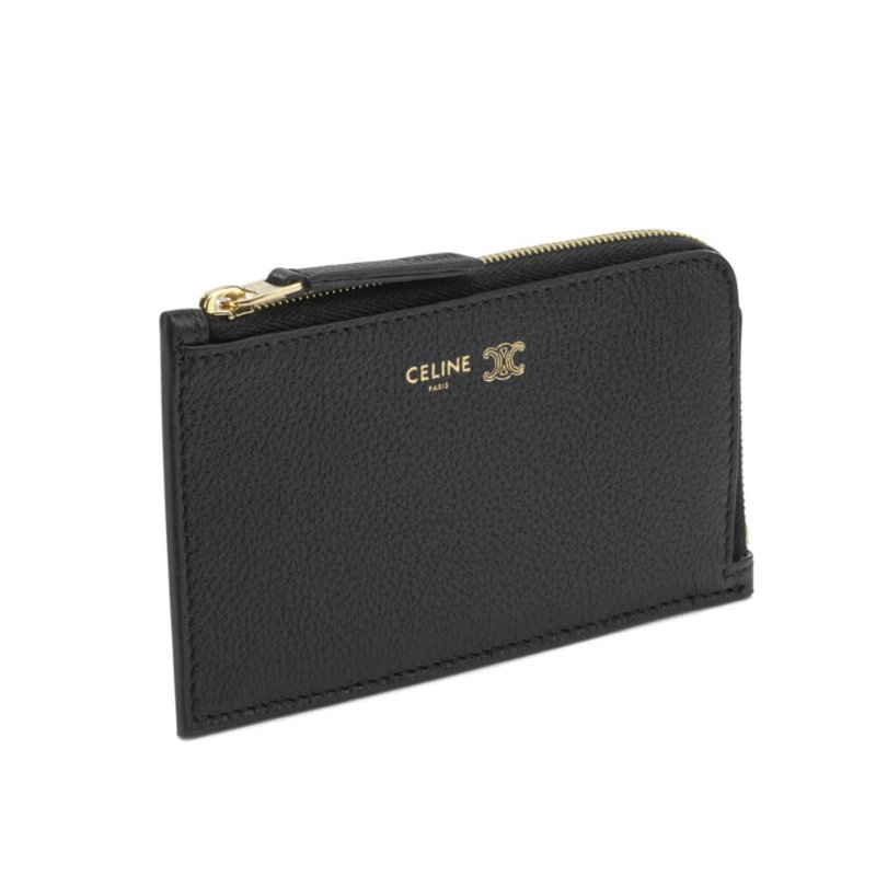 【CELINE】Long Zipped 牛皮 拉鍊 皮夾 卡夾 零錢包 黑色 藍色 L10082O54.GFS3-1