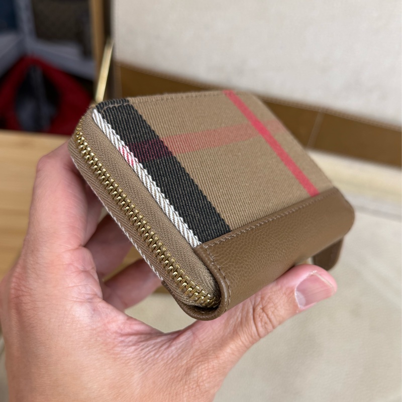 上架中🔑Burberry 經典格紋帆布拉鍊零錢包-2
