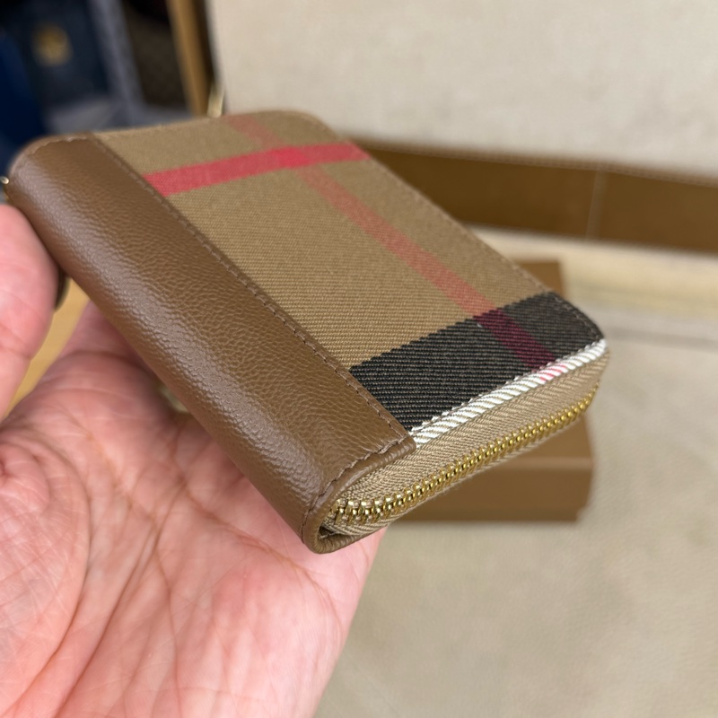 上架中🔑Burberry 經典格紋帆布拉鍊零錢包-8