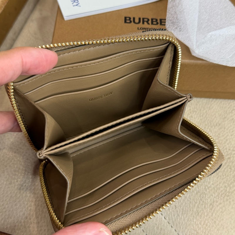 上架中🔑Burberry 經典格紋帆布拉鍊零錢包-13