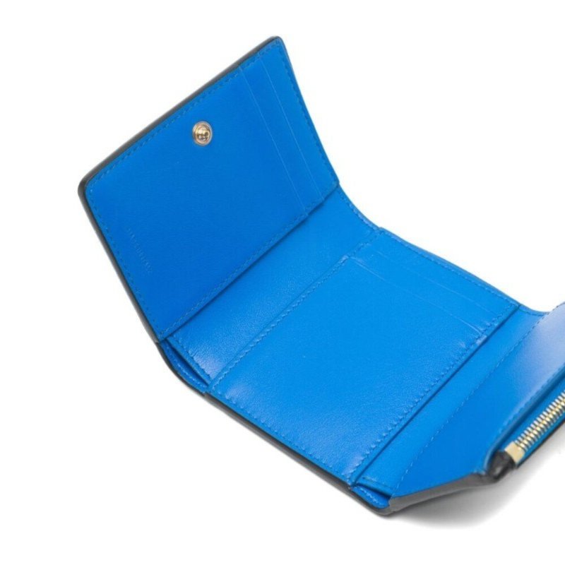 【CELINE】Triomphe Stamp 三折 粒面牛皮 皮夾 卡夾 短夾 錢包 黑色 藍色 L100A2O54.GFS3-1