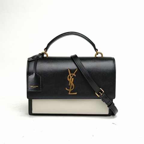 SAINT LAURENT SUNSET日落包配手柄中號25拼色牛皮金扣肩背包
