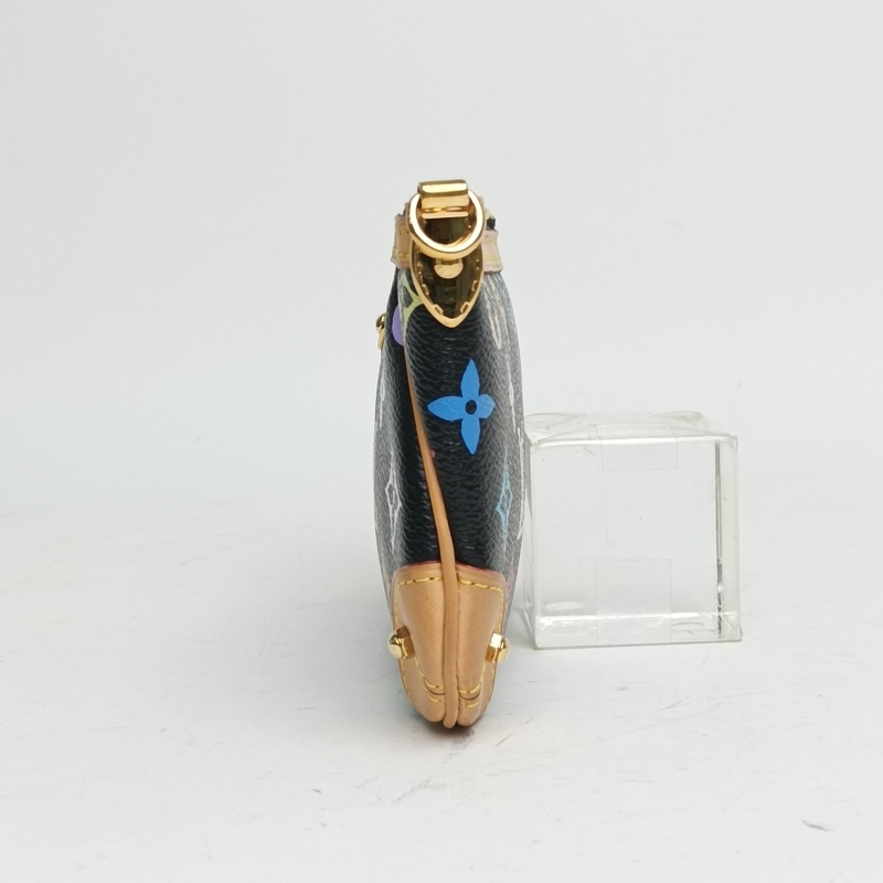 LOUIS VUITTON 中古mini麻將包黑三彩PVC金扣2011手提包-1