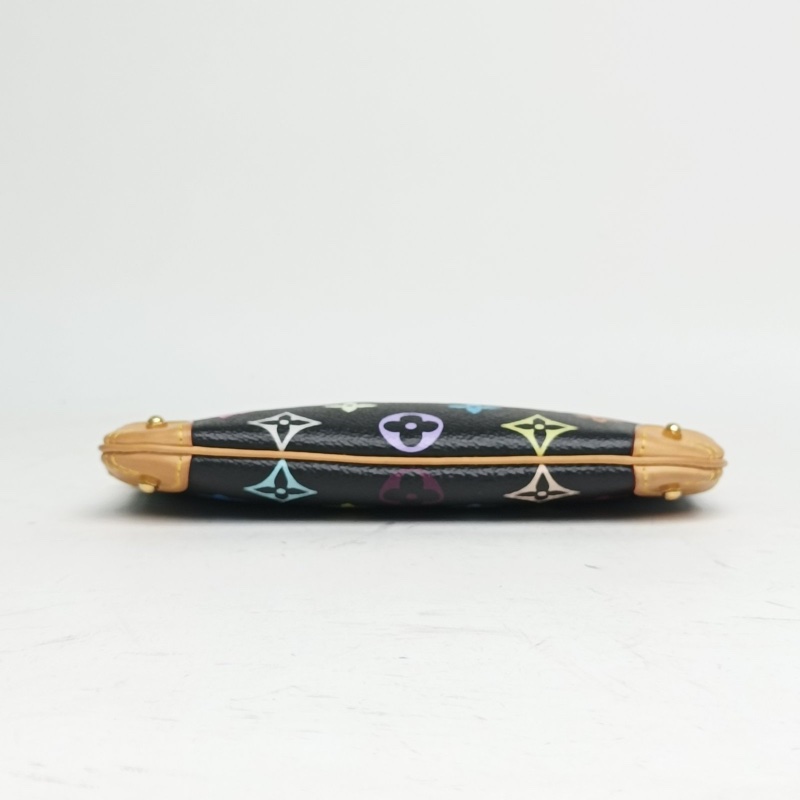 LOUIS VUITTON 中古mini麻將包黑三彩PVC金扣2011手提包-3