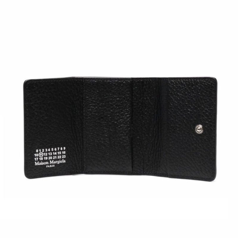 【Maison Margiela】四針 壓花小牛皮 三折 短夾 皮夾 卡夾 黑色 S36UI0416P4455T8013-1