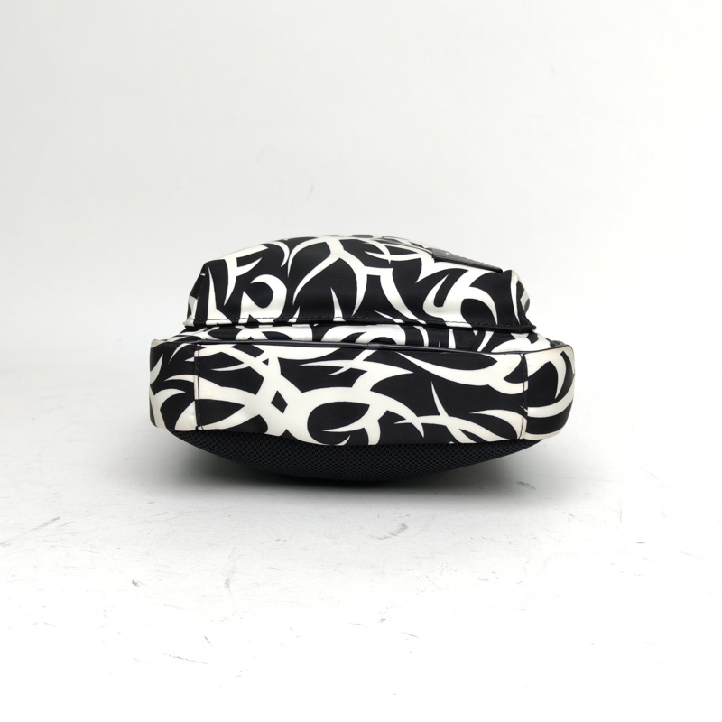 DIOR 黑白帆布銀扣2018垮包-3