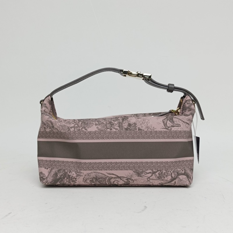 DIOR 粉色帆布金扣2023travelNomad飯盒包中號肩背包-2