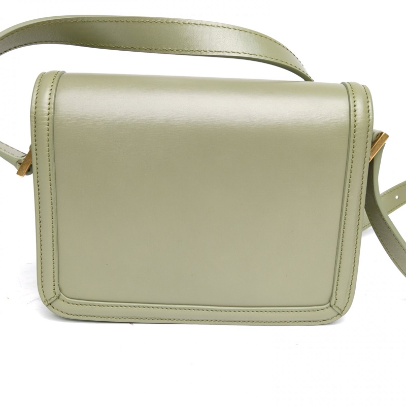 SAINT LAURENT SolferinoBox小號19綠色牛皮金扣肩背包-2