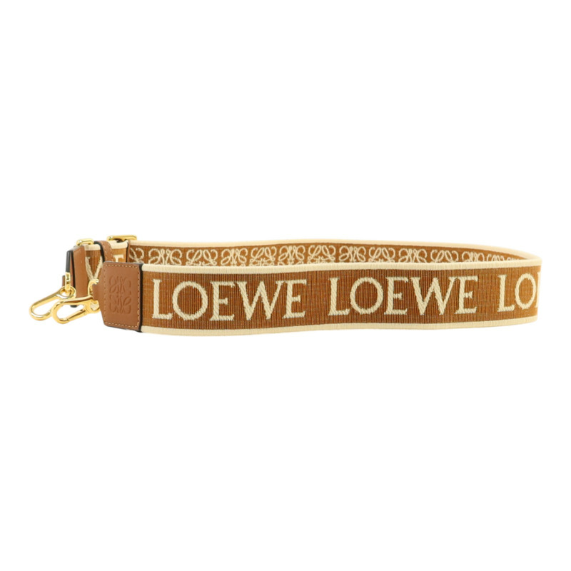LOEWE 帆布/牛皮皮革Shoulder Strap金扣肩帶-1