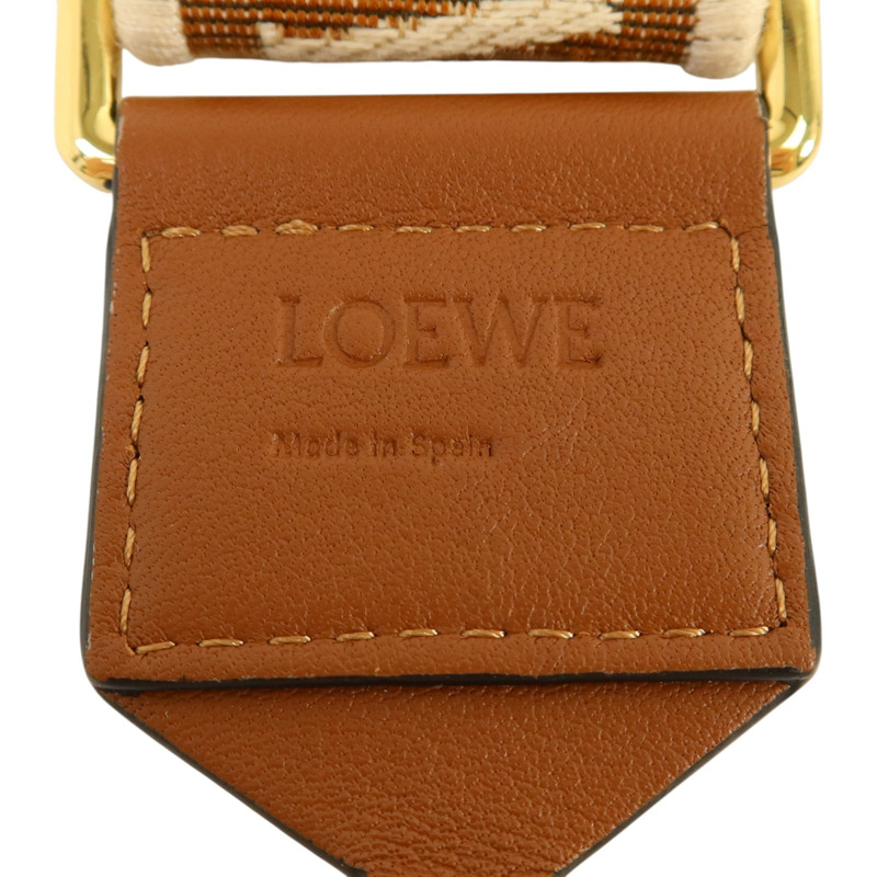 LOEWE 帆布/牛皮皮革Shoulder Strap金扣肩帶-3