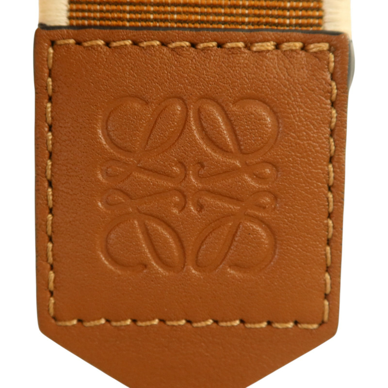 LOEWE 帆布/牛皮皮革Shoulder Strap金扣肩帶-5