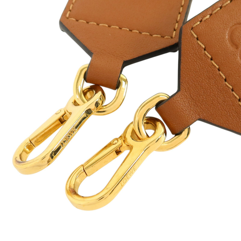 LOEWE 帆布/牛皮皮革Shoulder Strap金扣肩帶-6