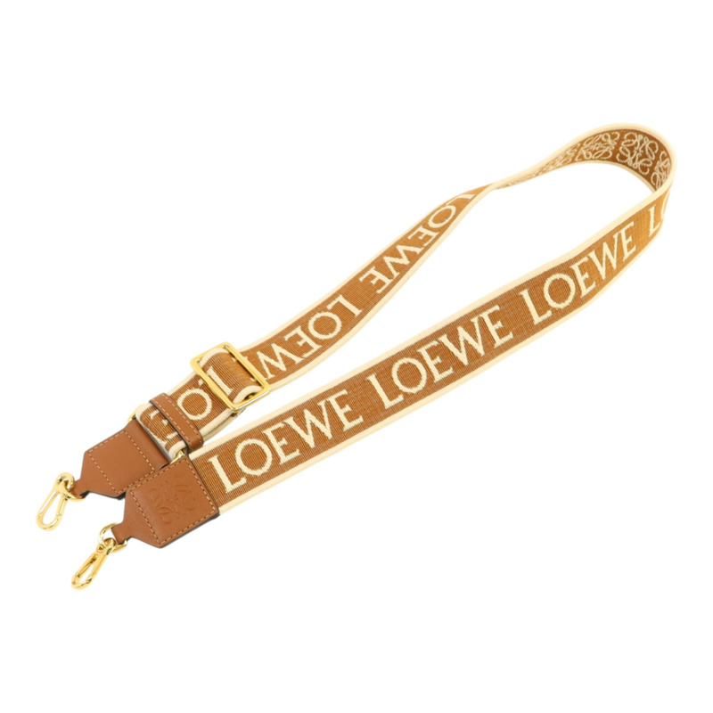 LOEWE 帆布/牛皮皮革Shoulder Strap金扣肩帶-7