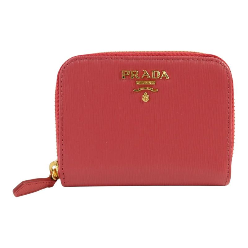 PRADA 牛皮皮革Card Case金扣卡片套-0