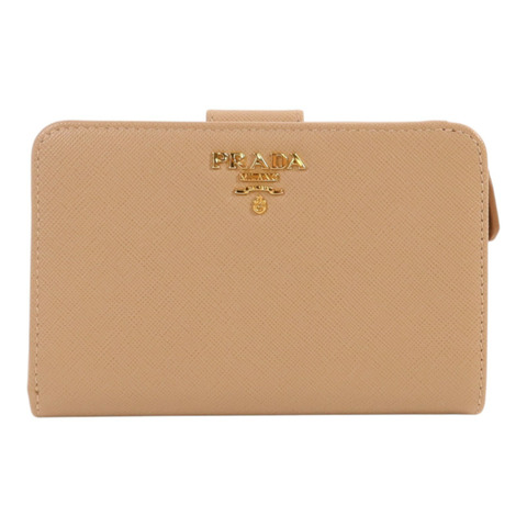 PRADA Saffiano皮革Wallet金扣錢包
