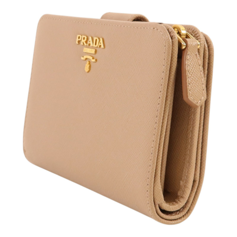 PRADA Saffiano皮革Wallet金扣錢包-2