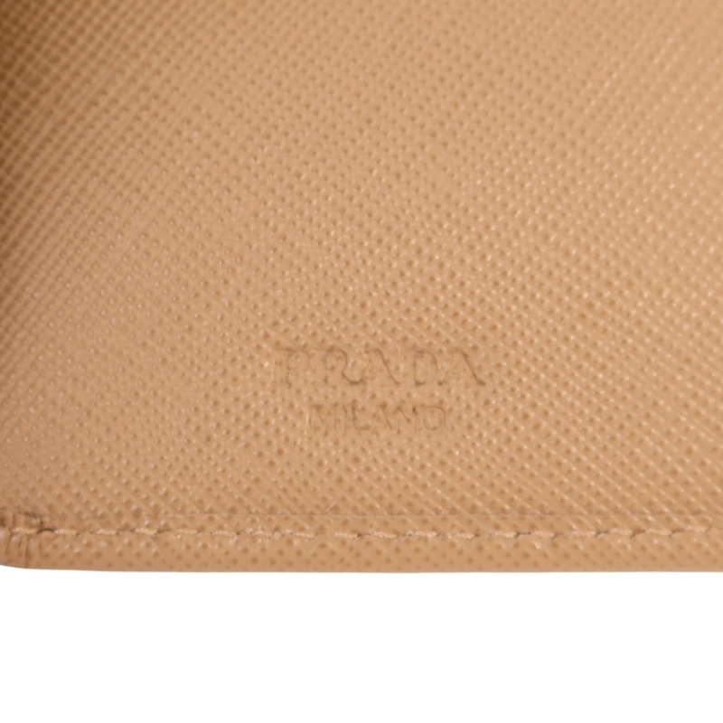 PRADA Saffiano皮革Wallet金扣錢包-10