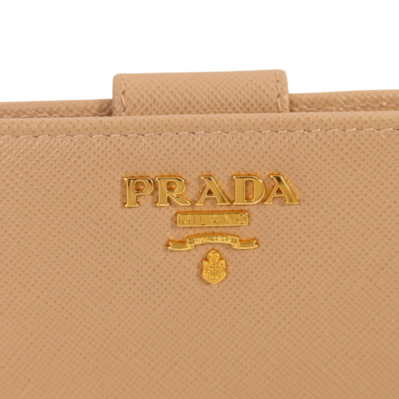 PRADA Saffiano皮革Wallet金扣錢包-11