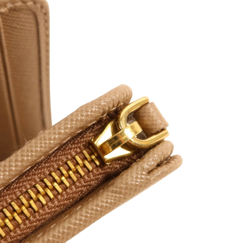 PRADA Saffiano皮革Wallet金扣錢包-12