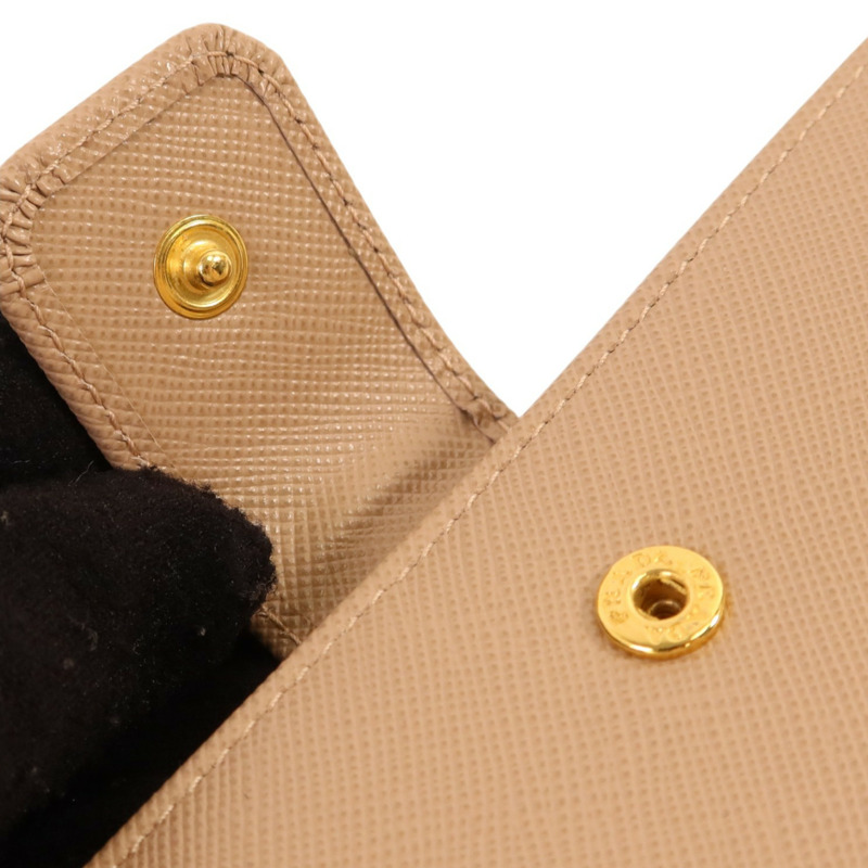 PRADA Saffiano皮革Wallet金扣錢包-13