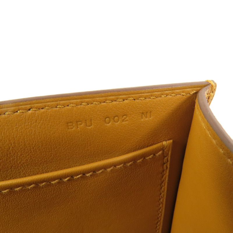 HERMES Chevre皮革Geta金扣肩背袋Caramel-8