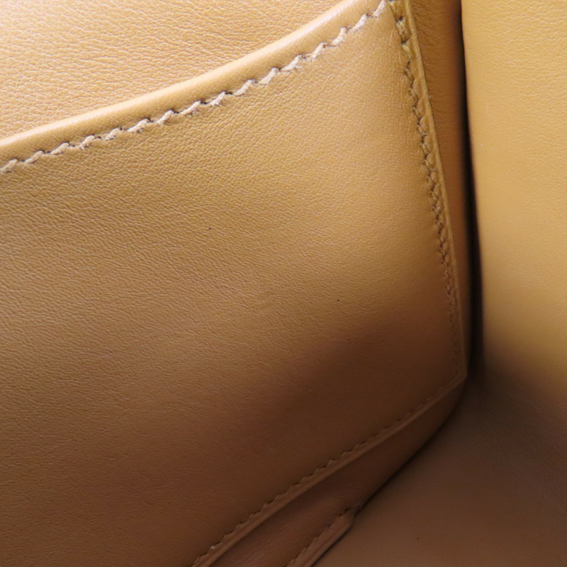 HERMES Chevre皮革Geta金扣肩背袋Caramel-14