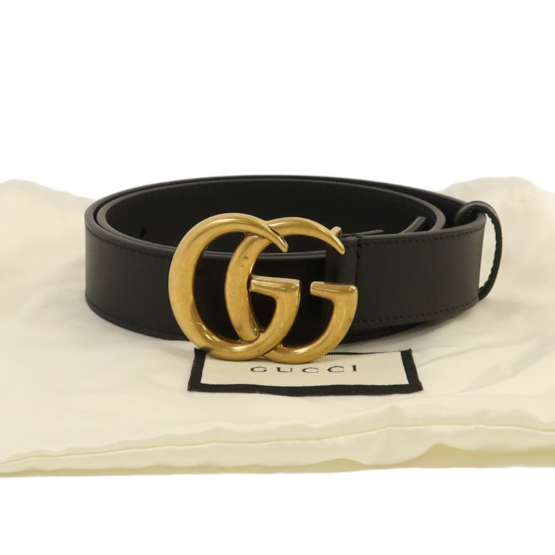 GUCCI 牛皮皮革Belt金扣皮帶-4