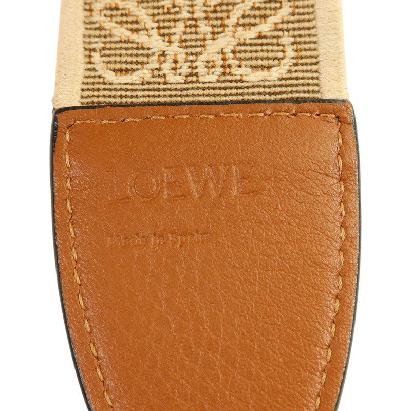 LOEWE 帆布/牛皮皮革Shoulder Strap金扣肩帶-3