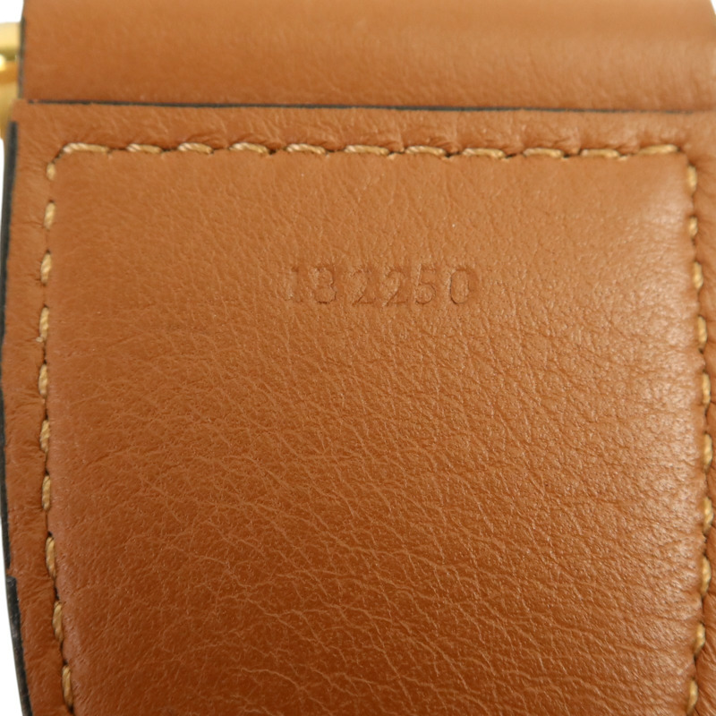 LOEWE 帆布/牛皮皮革Shoulder Strap金扣肩帶-4