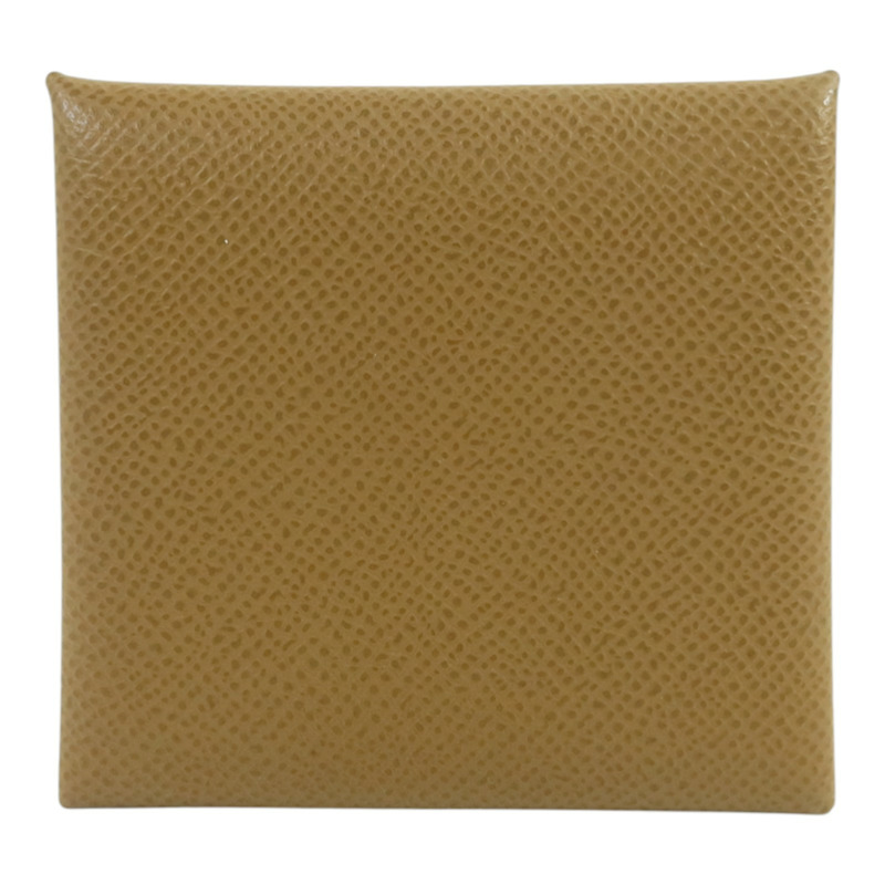 HERMES Epsom皮革Bastia銀扣零錢包Etoupe-1