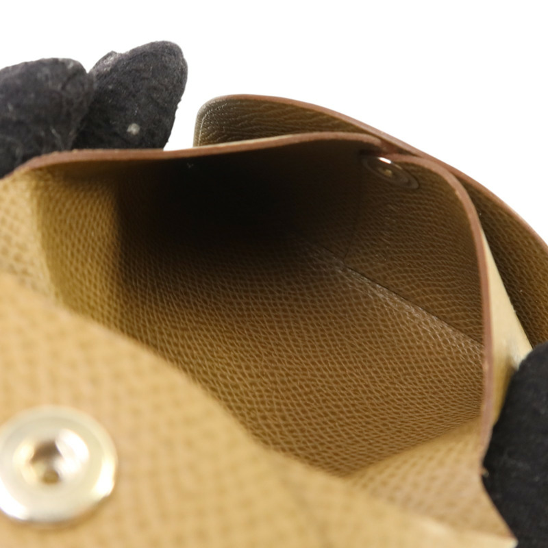 HERMES Epsom皮革Bastia銀扣零錢包Etoupe-5