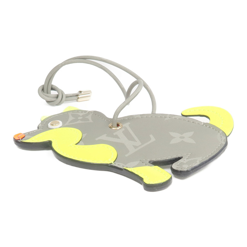 LOUIS VUITTON Monogram Titanium Dog Charm金扣掛飾-2