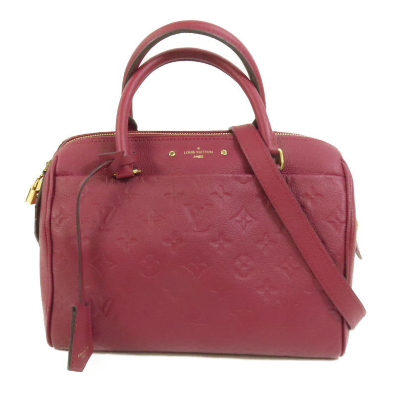 LOUIS VUITTON Monogram Empreinte Speedy Bandouliere 25金扣手挽肩背兩用袋-0